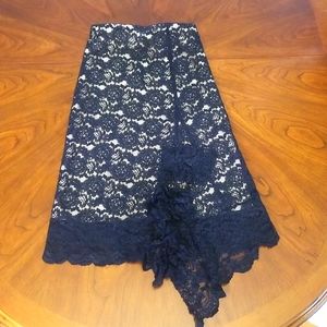 Nude illusion lace skirt